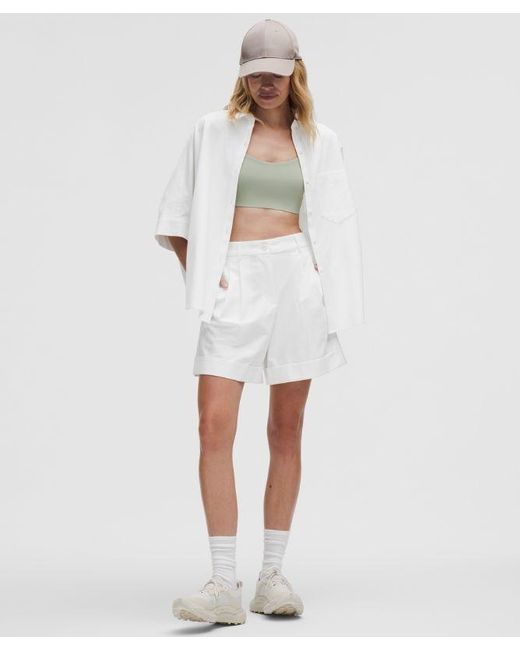 lululemon athletica White Lululinen High-Rise Short 6"