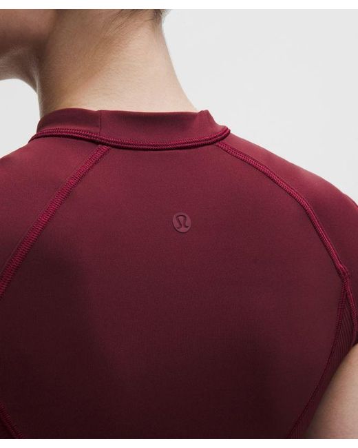 lululemon athletica Red – Everlux Panelled Short-Sleeve Shirt – Color Burgundy/ – Size Large