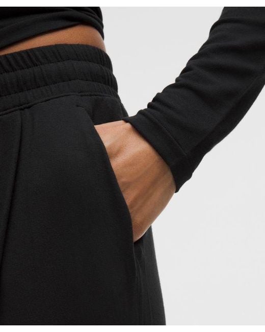 lululemon athletica Black – Becalm High-Rise Pleated Extra-Wide Leg Pants Fabric – – Size Medium