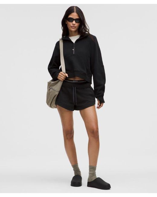 lululemon athletica Black – Scuba Oversized Mid-Rise Dolphin-Hem Shorts – 3" – – Size Large