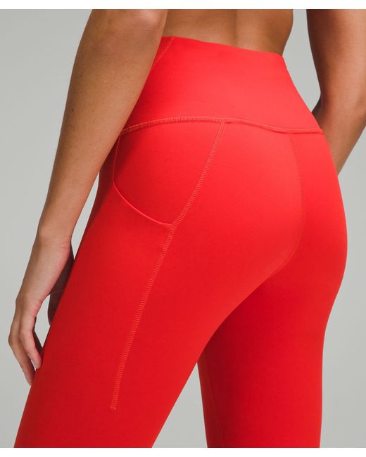 lululemon athletica Red Wunder Train High-rise Leggings With Pockets 25"
