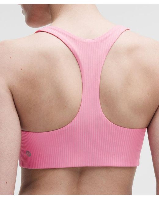 lululemon athletica Red – All-Time Hero Ribbed Sports Bra Medium Support, B/C Cup – – Size Large