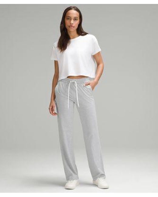 lululemon athletica Gray – Soft Jersey Straight-Leg Mid-Rise Pants Regular – Color Light/ –