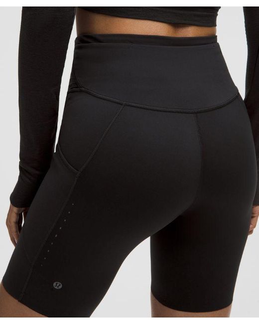 lululemon athletica Black Fast And Free High-Rise Short 8"