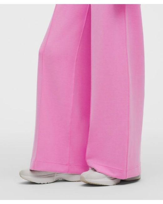 lululemon athletica Pink – Softstreme Pintuck High-Rise Wide-Leg Pants Regular – – Size Large