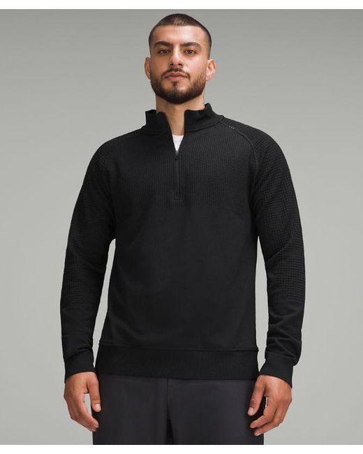 lululemon athletica Black – Engineered Warmth Half Zip Sweatshirt – – for men
