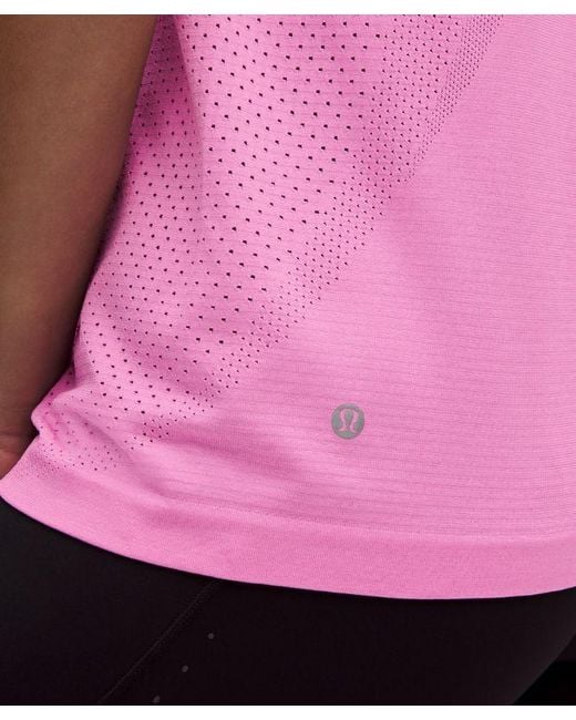lululemon athletica Pink Swiftly Relaxed Short-Sleeve Shirt Hip Length