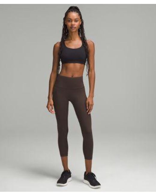 lululemon athletica Brown – Wunder Train High-Rise Ribbed Crop Leggings – 23" – – Size 4