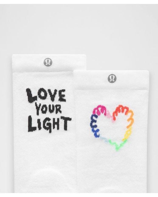 lululemon athletica White – Power Stride Crew Socks Pride – – Size Large