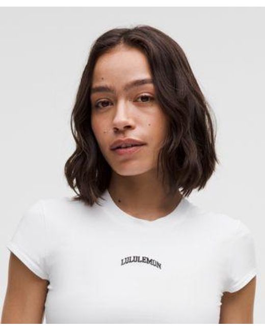 lululemon athletica White – Organic Baby Tee Collegiate – – Size Large
