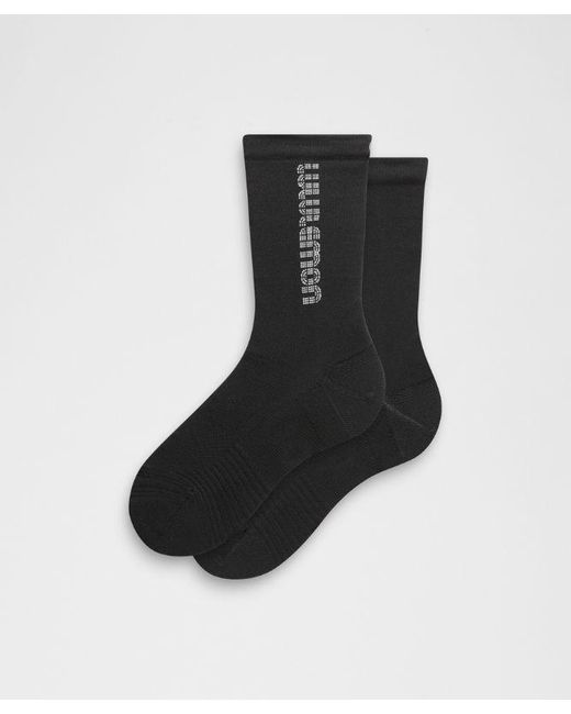 lululemon athletica Black – Power Stride Crew Socks Run Graphic – – Size Small