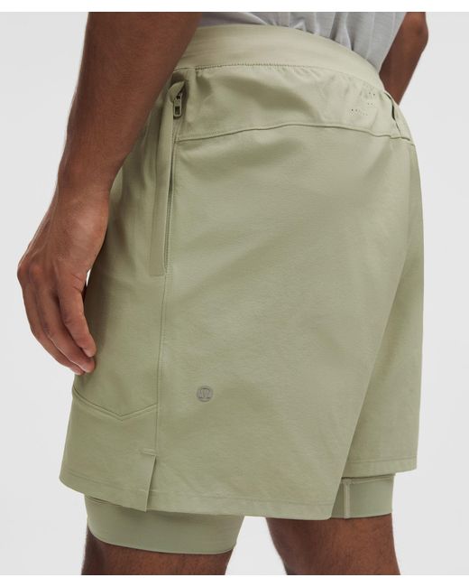 lululemon athletica Gray License To Train Lined Short 7" for men