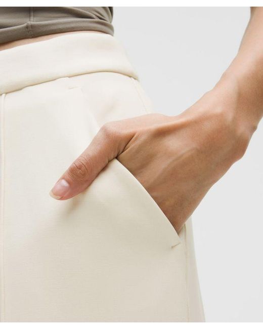 lululemon athletica Natural – Brushed Softstreme Pintuck High-Rise Wide-Leg Pants Regular – – Size Large