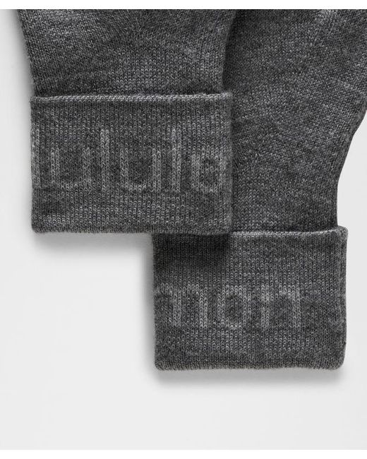 lululemon athletica Gray – Wordmark Merino Mittens – – Size Medium/Large