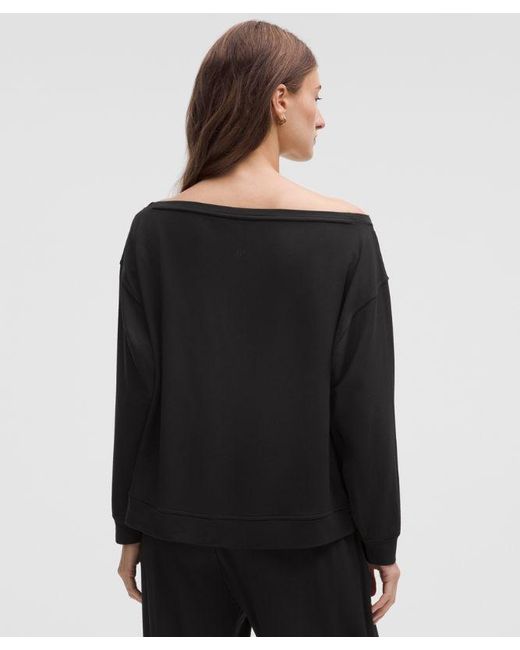 lululemon athletica Black Becalm Oversized Boatneck Long-Sleeve Shirt