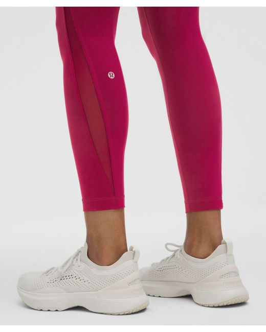 lululemon athletica Red Wunder Train Mesh Panel High-Rise Tight 25"