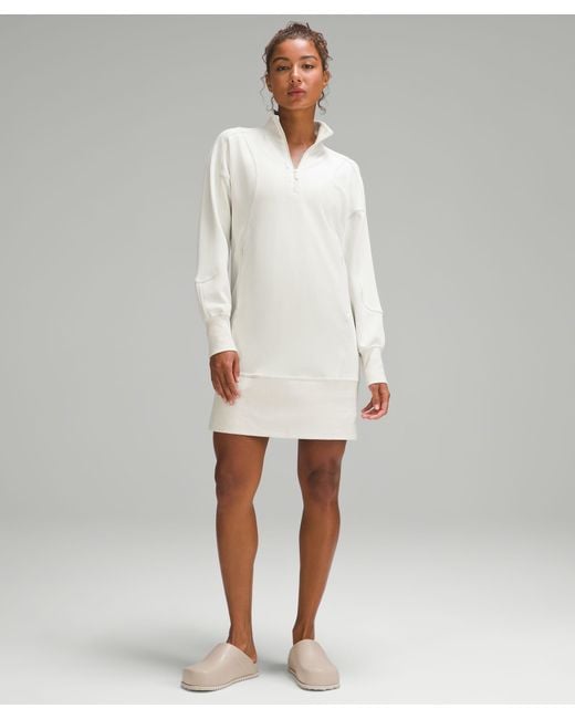 lululemon athletica White Softstreme Long-sleeve Half-zip Dress