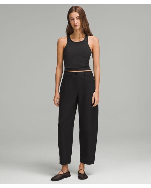lululemon athletica Ebb To Street Cropped Racerback Tank Top - Color Black - Size 10