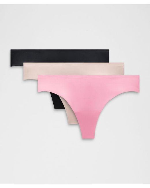 lululemon athletica Pink – Invisiwear Mid-Rise Thong Underwear 3 Pack – –