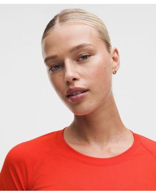 lululemon athletica Red – Swiftly Tech Short-Sleeve Shirt 2.4 Hip Length – – Size 4