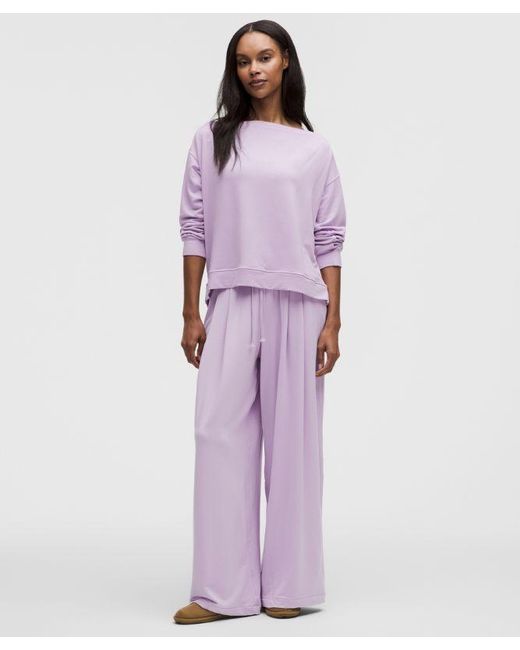 lululemon athletica Purple – Becalm Oversized Boatneck Long-Sleeve Shirt – – Size Large
