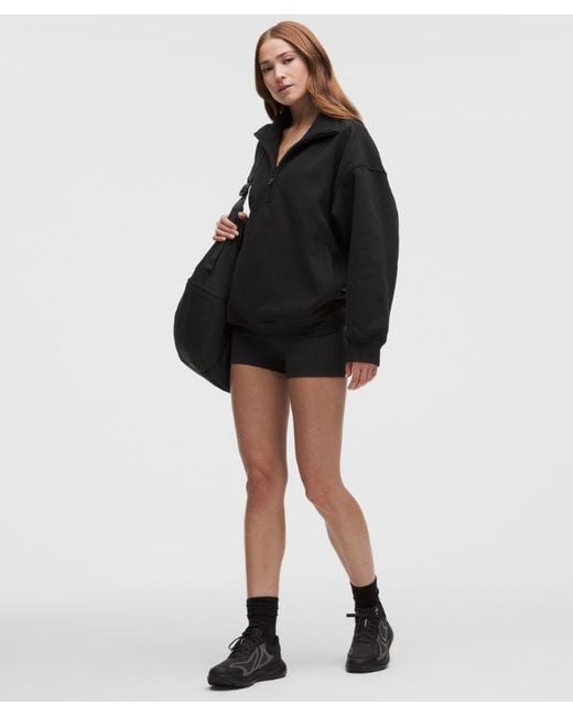 lululemon athletica Black – Steady State Superloft Oversized Funnel-Neck Half Zip Sweatshirt – – Size Large