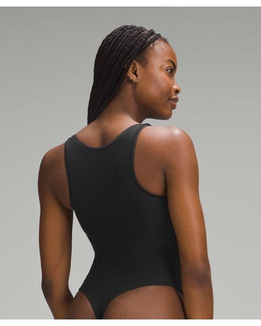 lululemon athletica Black Wundermost Bodysuit - Ultra-soft Nulu Square-neck Sleeveless Bodysuit