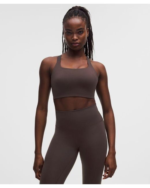 lululemon athletica Brown Ultralu Square-Neck Workout Bra