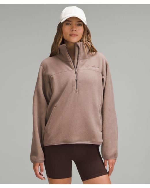 lululemon athletica Brown Half-Zip Fleece Pullover