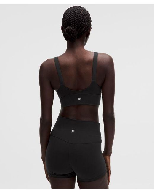 lululemon athletica Black – Focuser V-Neck Sports Bra Light Support, A/B Cup – – Size Large