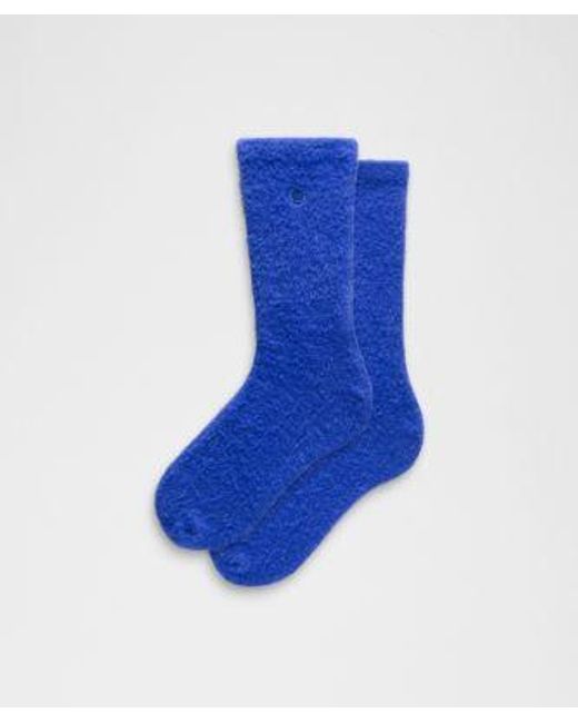 lululemon athletica Blue – Fuzzy Crew Socks – –