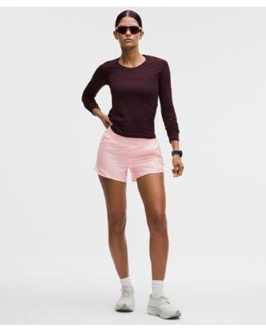 lululemon athletica Red Hotty Hot High-Rise Lined Short 4"