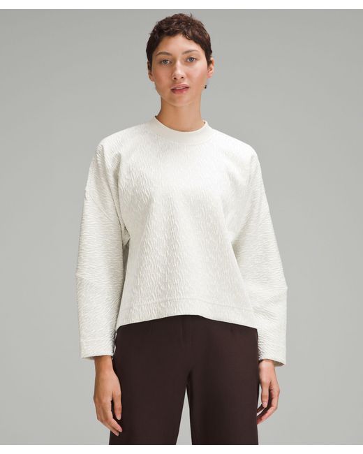 lululemon athletica White Textured Jacquard Crewneck Pullover