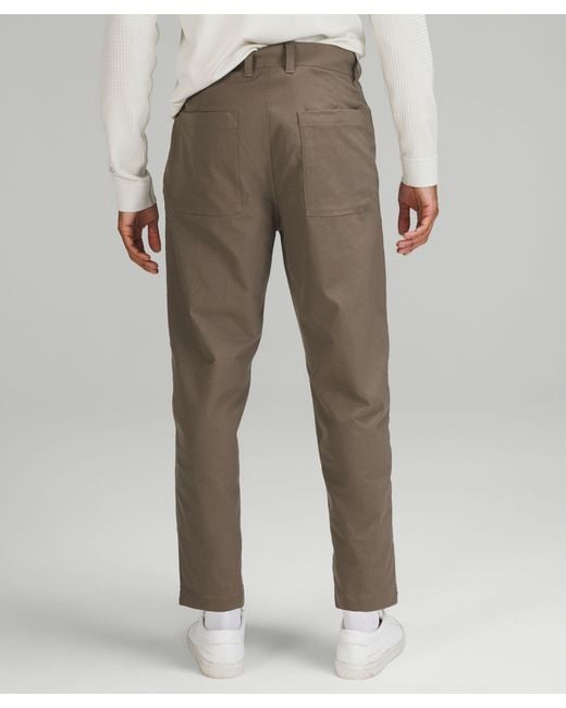 lululemon athletica Gray Relaxed-tapered Smooth Twill Trousers Cropped - Color Brown - Size 31 for men