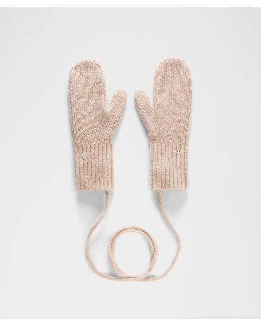 lululemon athletica White Alpaca Wool-Blend Mittens With String