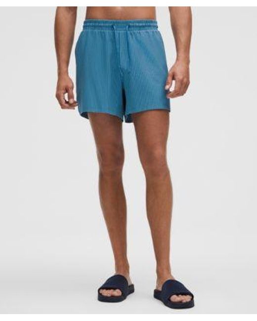 lululemon athletica Blue Textured Swim Short 5" for men
