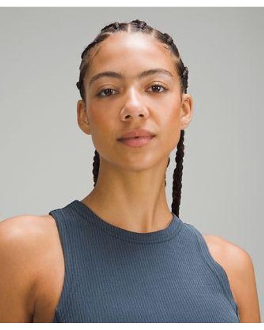 lululemon athletica Blue Ribbed Softstreme Slim-Fit Tank Dress
