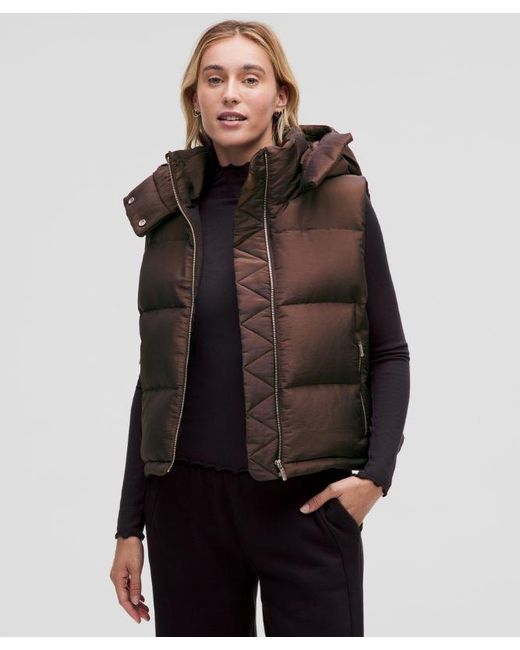 lululemon athletica Black Wunder Puff 600-Down-Fill Cropped Vest Iridescent