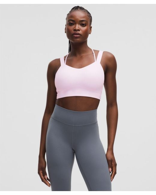 lululemon Women's Blue – Like A Cloud Ribbed Longline Sports Bra