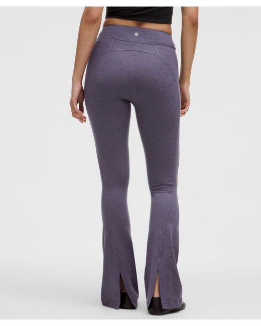lululemon athletica Blue Softy Suedey Split-Hem High-Rise Mini-Flare Pant