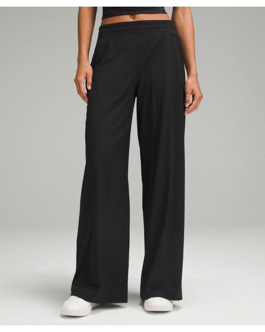 lululemon athletica Black Swift Mid-Rise Wide-Leg Pant