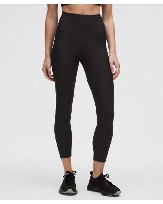 lululemon athletica Black – 3D Jacquard Diamond Train High-Rise Tight Leggings – 25" – – Size 4