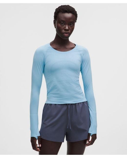 lululemon athletica Blue – Swiftly Tech Long-Sleeve Shirt 2.4 Waist Length – – Size 4