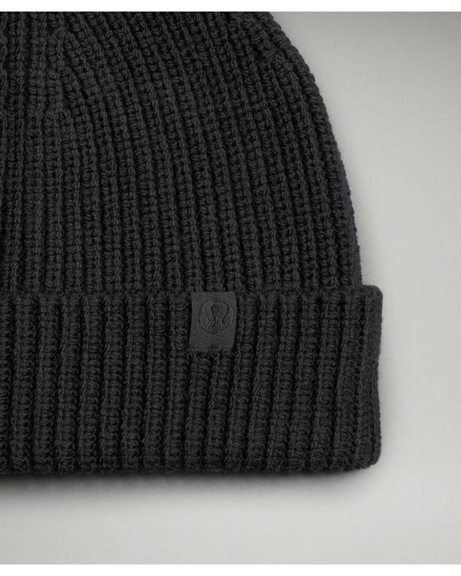 lululemon athletica Black Close-Fit Wool-Blend Ribbed Knit Beanie