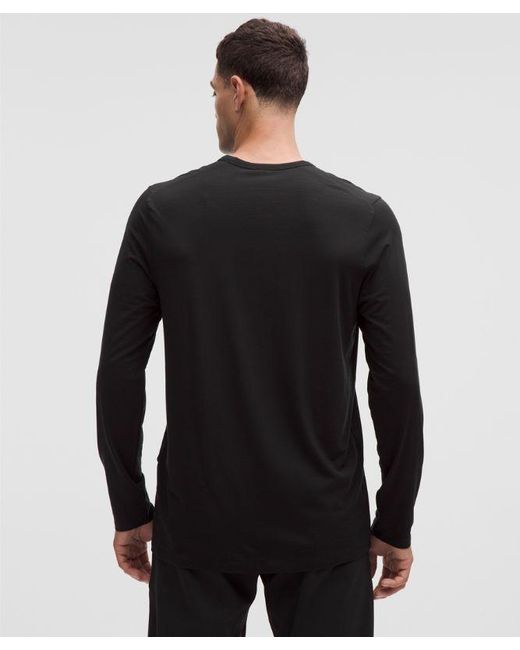 lululemon athletica Black Mile Maker Merino Wool-Blend Long-Sleeve Shirt for men