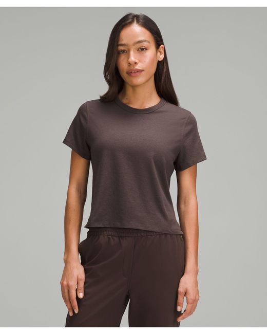lululemon athletica Gray Classic-fit Cotton-blend T-shirt