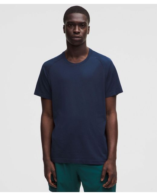 lululemon athletica Blue Metal Vent Tech Short-Sleeve Shirt for men