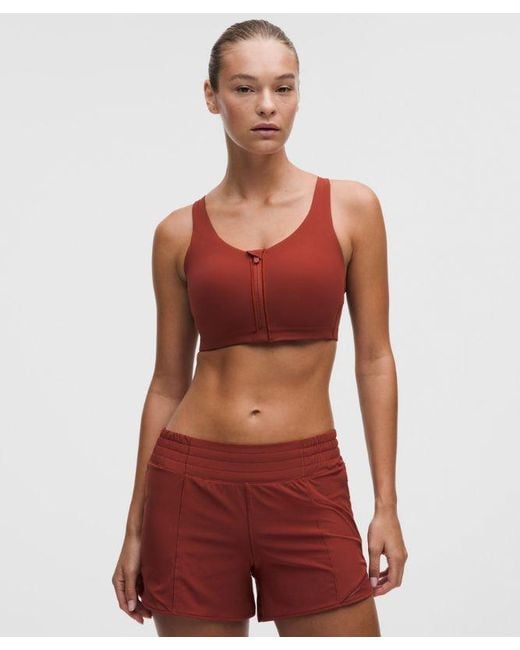 lululemon athletica Red – Energy Zip-Front Sports Bra High-Support, B–G Cups – – Size 10
