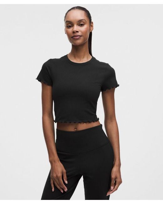 lululemon athletica Black Align Lettuce-Hem Baby Tee