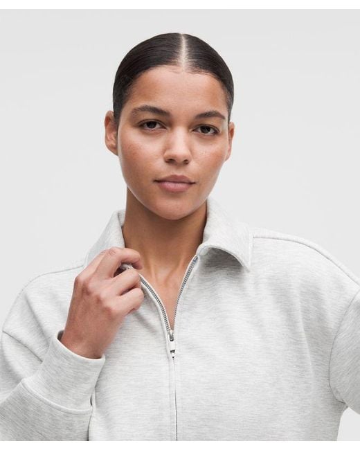 lululemon athletica Gray – Smooth Spacer Relaxed Collared Half Zip Sweatshirt – Color Light/ – Size Large